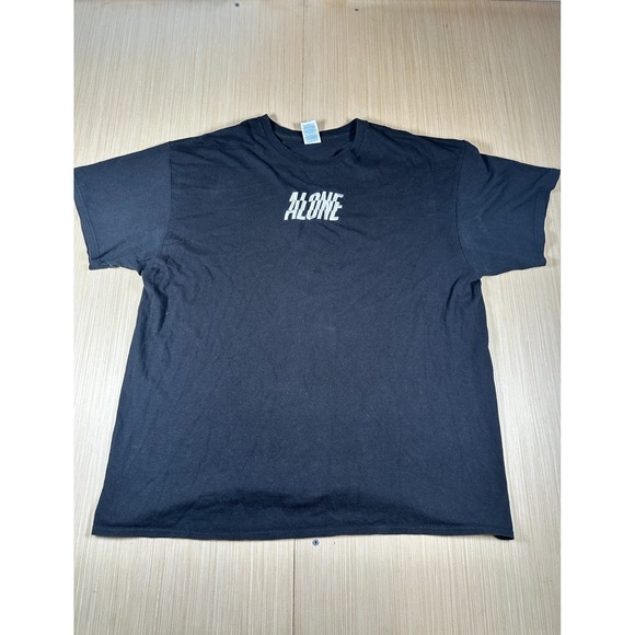 Home Alone Other - Alone‎ T-Shirt Mens 2XL Blue embroidered Logo Cotton Crew Neck Running Pullover